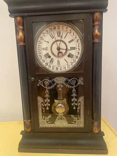 Lovely working Antique Davis Calendar Clock