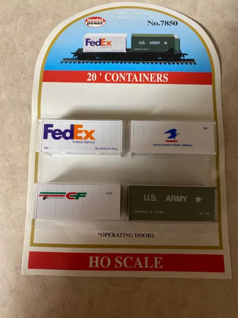 Model Power Train Containers Ho Scale In Package