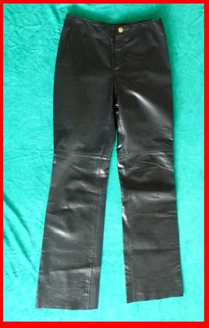 Genuine Versace Couture Low Rise Pelle Leather Pants Made in Italy Perfect Cond.