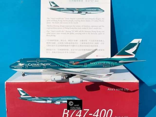 Herpa400 Cathay Pacific B747-400 (Asia world) 1:400 scale diecast model aircraft