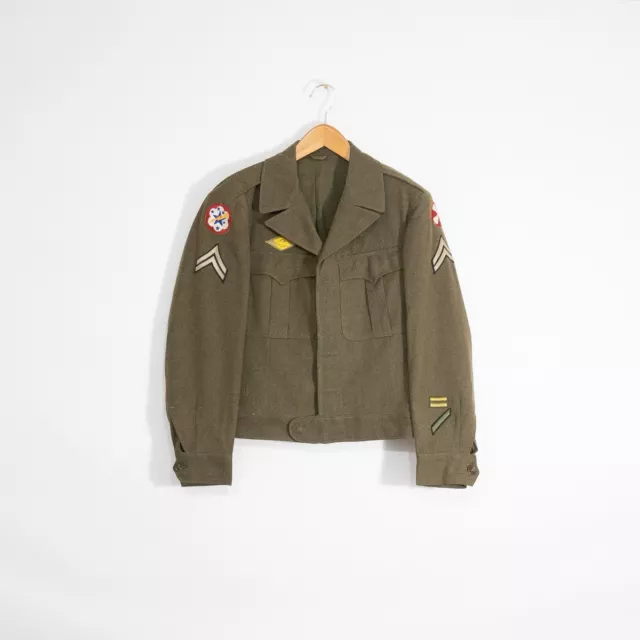 WW2 US ARMY Ike Jacket Wool Dress Uniform Size 38 - 8th Army Western ...