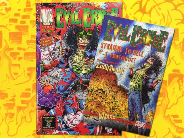 Evil Ernie vs Super-Heroes #1 1995 1st print Lady Death NM Chaos Comics Bonus