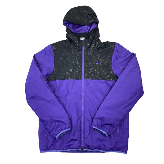 Giacca viola Nike con cappuccio leggera imbottitura sintetica da uomo grande