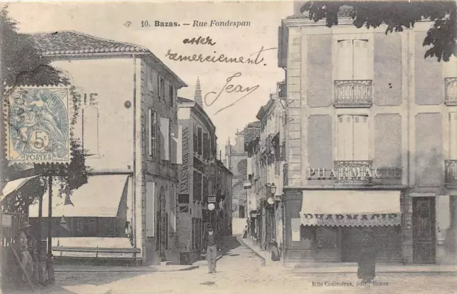 Cpa 33 Bazas Rue Dondespan