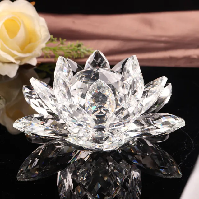 SMALL Lotus Attractive Crystal Glass Lotus Flower Home GIFT Decor Craft Shining