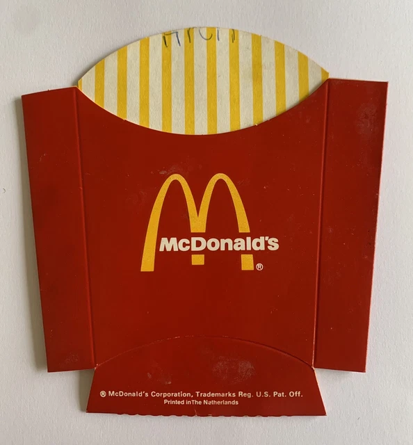 McDonald's French fries carton from London in 1984 - unused and 40 years old!