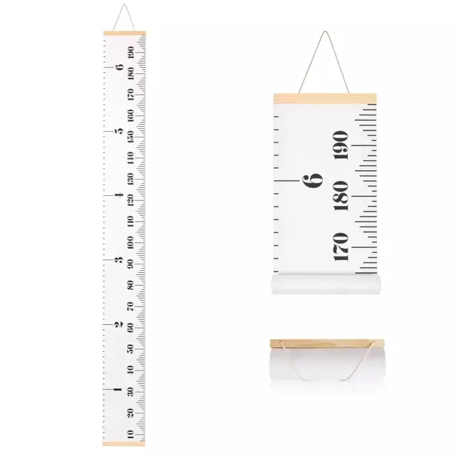 Growth Chart for Kids, Canvas Height Chart Ruler Removable Wood Hanging Wall Rul