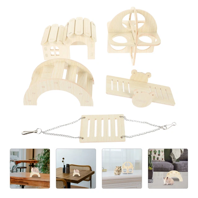 1 Set Guinea Pig Hideout Holz Hamster Hamster Käfig Zubehör