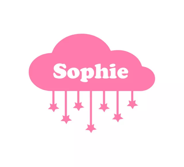 Personalised - Cloud with Stars Wall Sticker - Choose your name