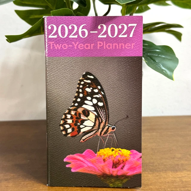 2026 2027 TWO Year Planner Pocket Sized Butterflies 3.3x6 inches £11.80