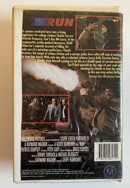 RUN [VHS] HOLLYWOOD Pictures Video Big Box Ex-Rental Tape Patrick ...