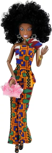 Beautiful African-American Barbie doll with a nice dress