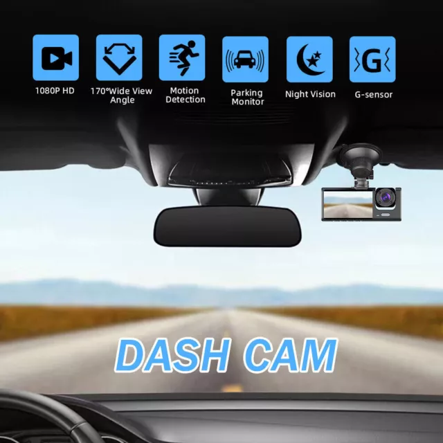 1080P Dual Lens Car DVR Front & Rear Camera Video Dash Cam Recorder Night Vision