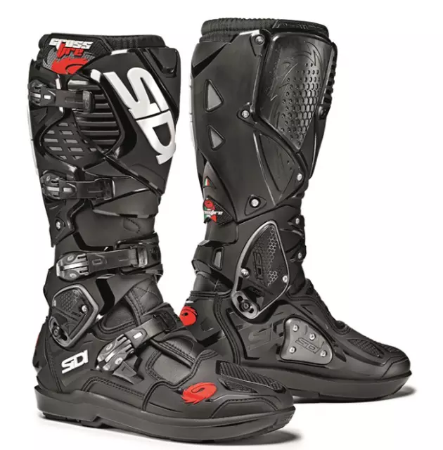 Sidi Crossfire 3 SRS Offroad MX Motorcycle Boots, Black, Eur 46, US 11.7