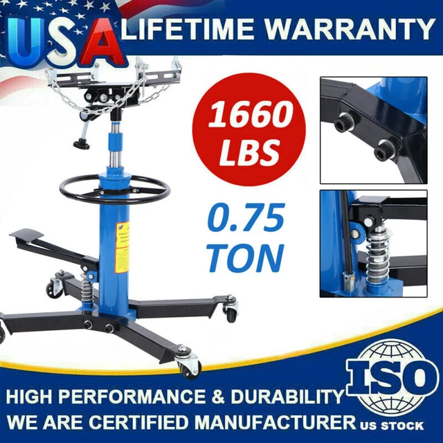 0.75TON 2STAGE HYDRAULIC Transmission Jack Stand Lifter Hoist Car Lift