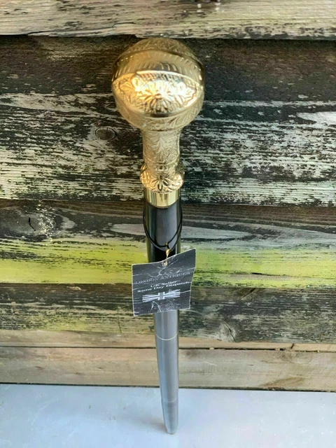 Classic Style Wooden Walking Stick with Victorian Brass Long Head Handle Cane