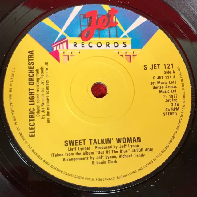 ELECTRIC LIGHT ORCHESTRA Sweet Talkin' Woman 1978 UK 7" vinyl Single 45 ELO