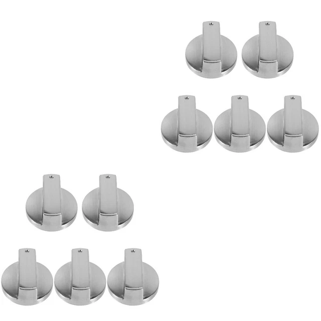 10 Pcs Gas Cooker Knobs Metal Switch Knob Stainless Steel Cookware Gas Stoves