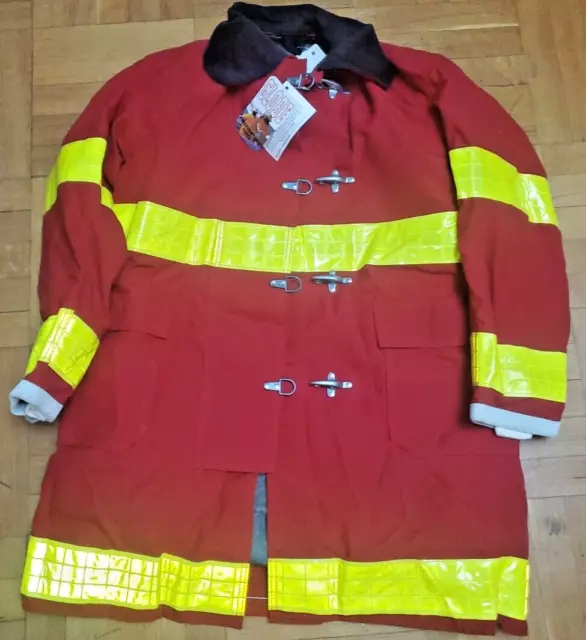 NEW Globe  Firefighter Red Bunker Turnout Jacket 44 x 40 Reflexive Reflector