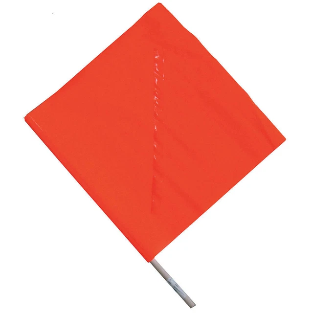 GRAINGER APPROVED 1EKR8 Handheld Warning Flag,Orange,18x18In