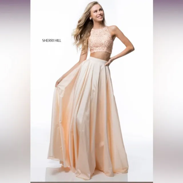 New Sherri Hill prom dress 2 piece size 10 light coral