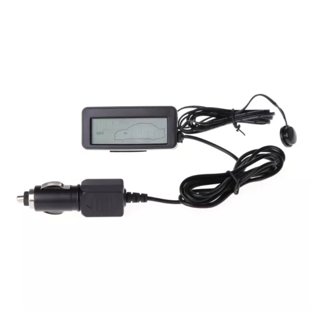 Auto Car LCD Digital Display Indoor Outdoor Meter with 1.5m Cable