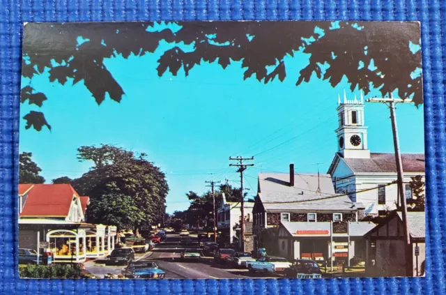 Vintage 1960's Main Street View Cape Cod Chatham Massachusetts MA Postcard