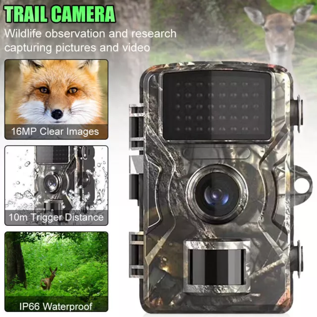 Waterproof 1080P 16MP Hunting Wildlife Trail Scouting Game Camera Night Vision