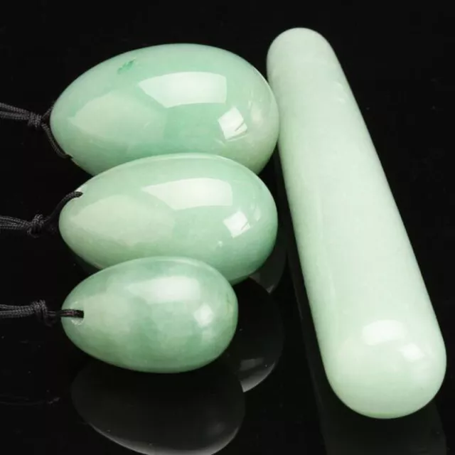 3PCSSET Green Aventurine Quartz Yoni Egg Kegel ESERCIZIO + 1PCS Stick Massage $d