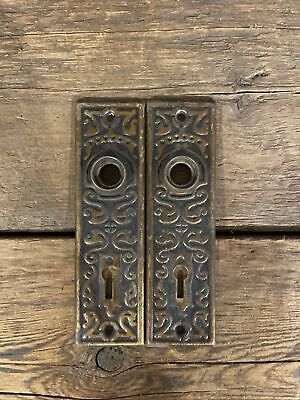 Antique Ornate Eastlake, Neo-Grec, Victorian Door Backplate, Brass, Hardware