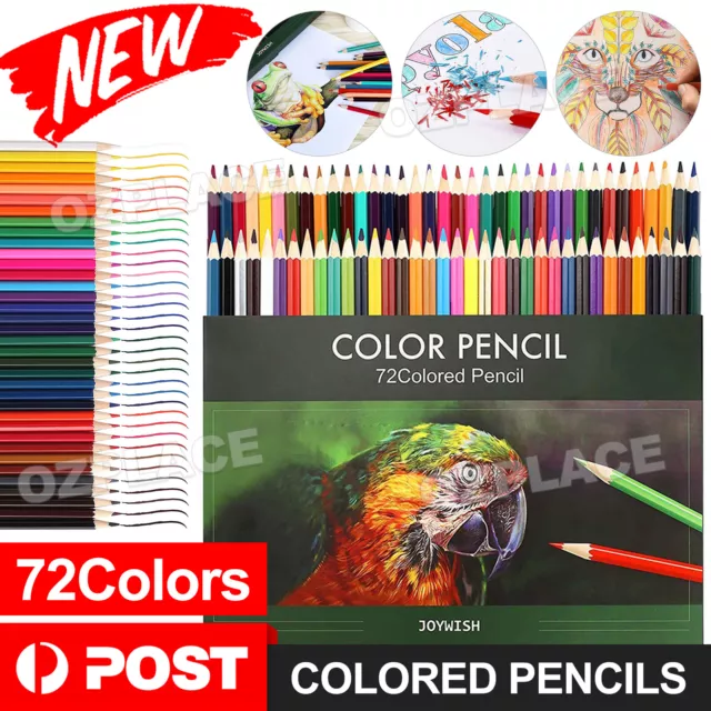 72 x Colouring Colour Pencils Set Art Supplies Sketch Draw Drawing Coloured