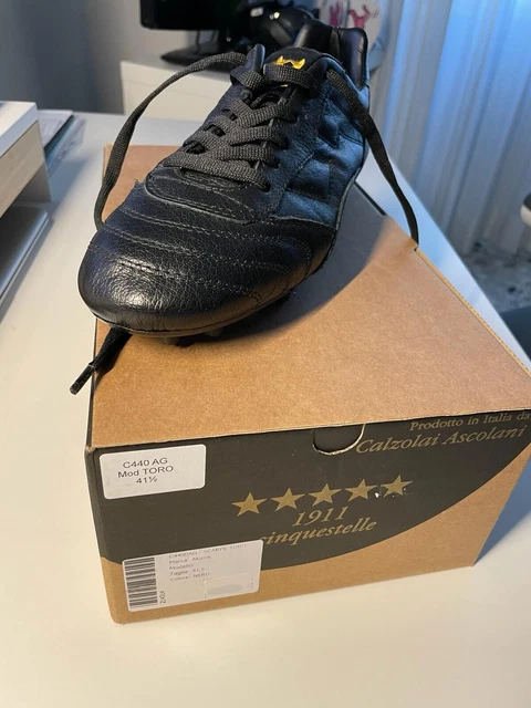 AKUNA 5 STELLE Toro Scarpe Scarpini Calcetto Vera Pelle Made In