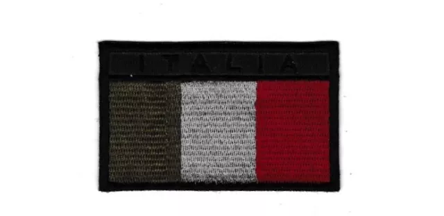 [Patch] BANDIERA ITALIA softair bassa visibilità cm 8x5 toppa ricamo ITALY - 556