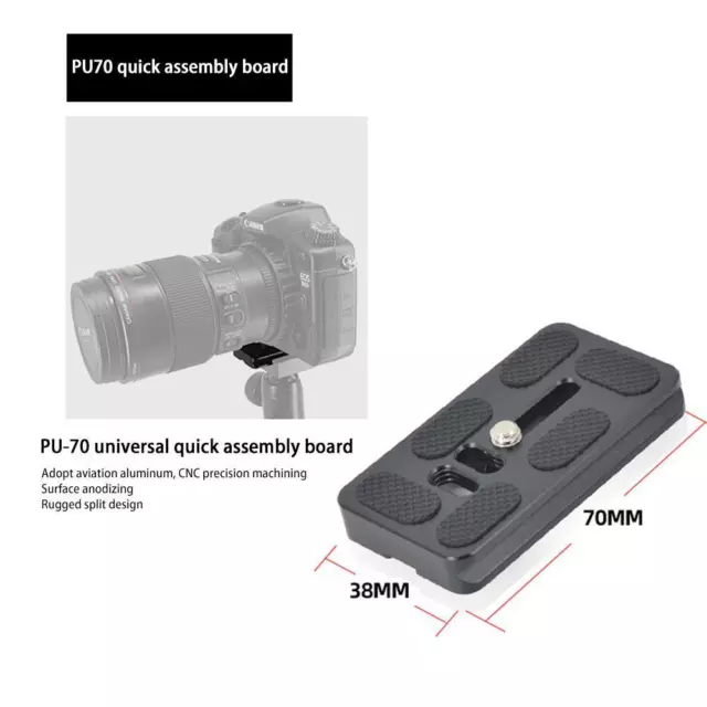PU 70Metal Quick Release Plate For Camera Tripod Ball Swiss-Fit Head Benro N4I3