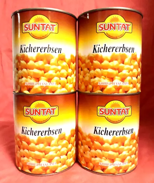 4 Boîtes Pois Chiche Cuit - 4 X 800 - Légumes Secs Vegan Végétarien