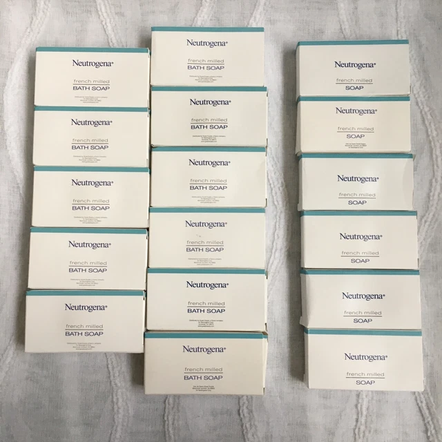NUEVO Lote de 17 Neutrogena Jabón Molido Francés y Jabón de Baño En Caja Viaje