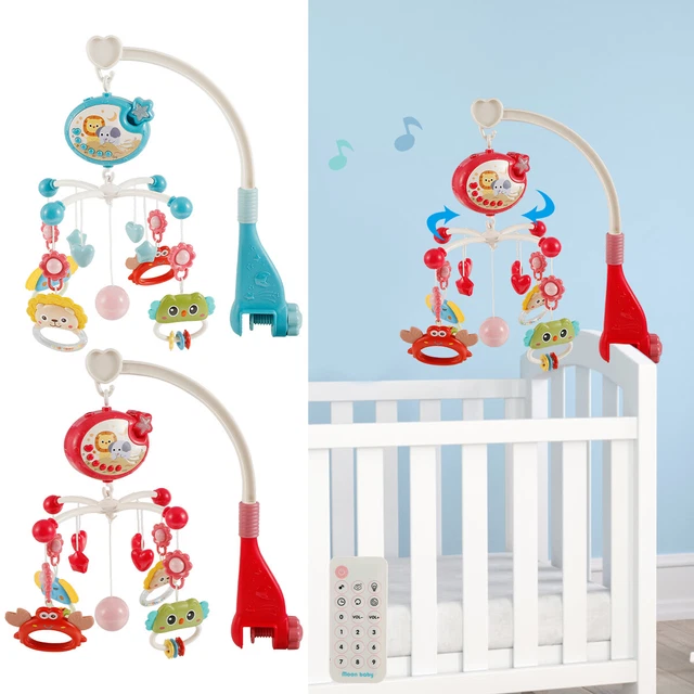 Baby Musical Crib Mobile with Projector and Night Light Hanging Rotating qreno