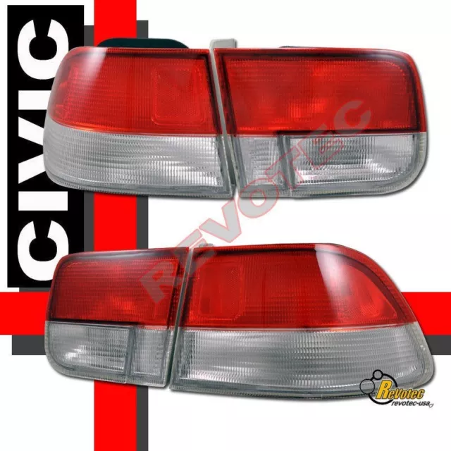 Red Clear Tail Lights 1 Pair For 96-00 Honda Civic 2Dr Coupe EX DX HX Si