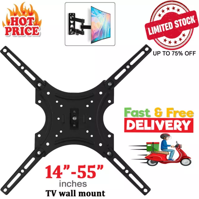 Swivel TV Wall Mount Bracket For 14 20 26 32 40 42 50 55 Inch 3D LCD LED Tilt UK