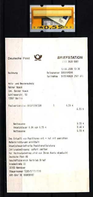 Bund ATM MiNr. 5.1 F I Aufdruck unten !! ohne € zu 0,55 ( € ) + AQ postfrisch