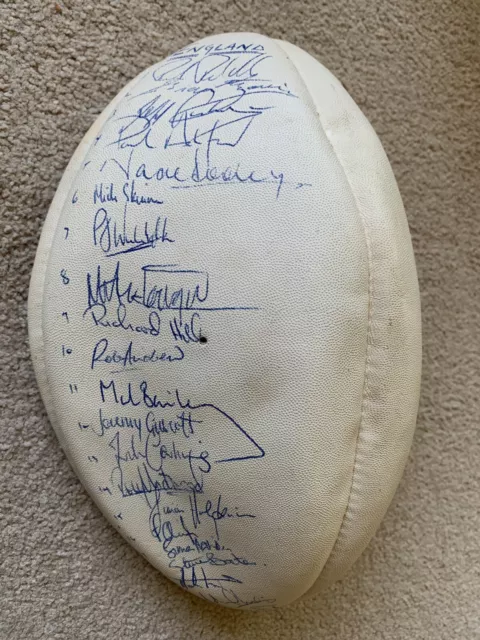 Signed Rugby Ball: England 1990 Five Nations Championship Squad 2