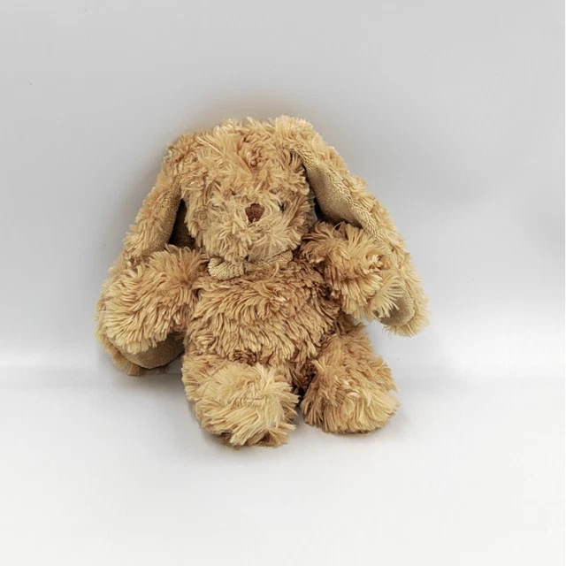 Doudou peluche lapin marron beige noeud BUKOWSKI - 32424
