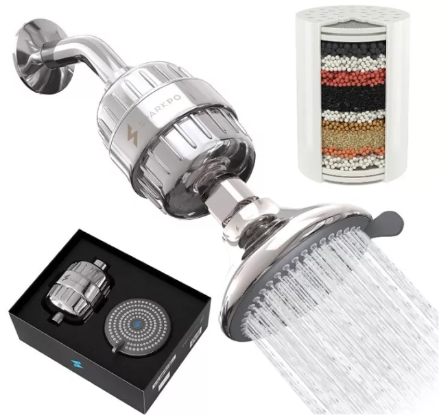 Luxury Filtered Shower Head Set 12 Stage Filter Multi-Spray Removes Chlorine