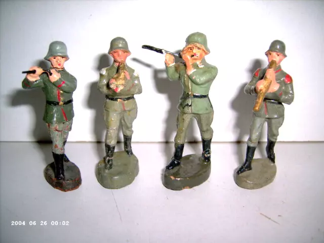 Lineol / Elastolin - Marschmusiker - Wehrmacht II.WK - zu 7,5 cm Massefiguren