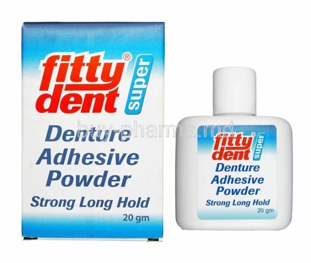 Fittydent Super Denture Adhésif Poudre 20GM Étanche contrôle odeur de... 3