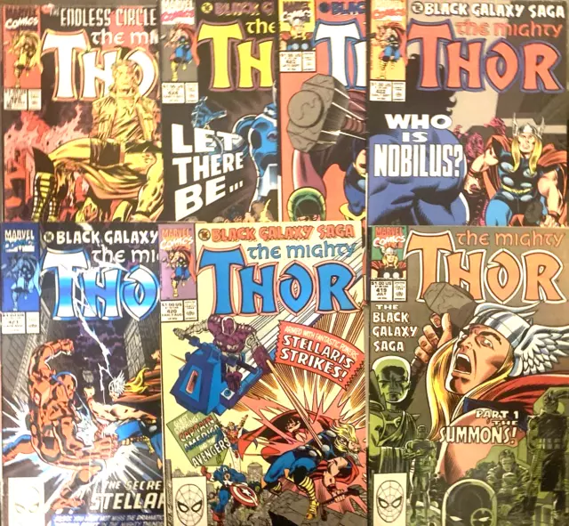 Thor. 1St Series # 419-525.  (7 Issue Lot).  July-Oct. 1990. Fn/Vfn To Vfn/Nm