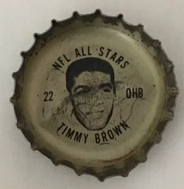 1960s Coca Cola Timmy Brown 22 NFL All-Stars Bottle Cap Coke