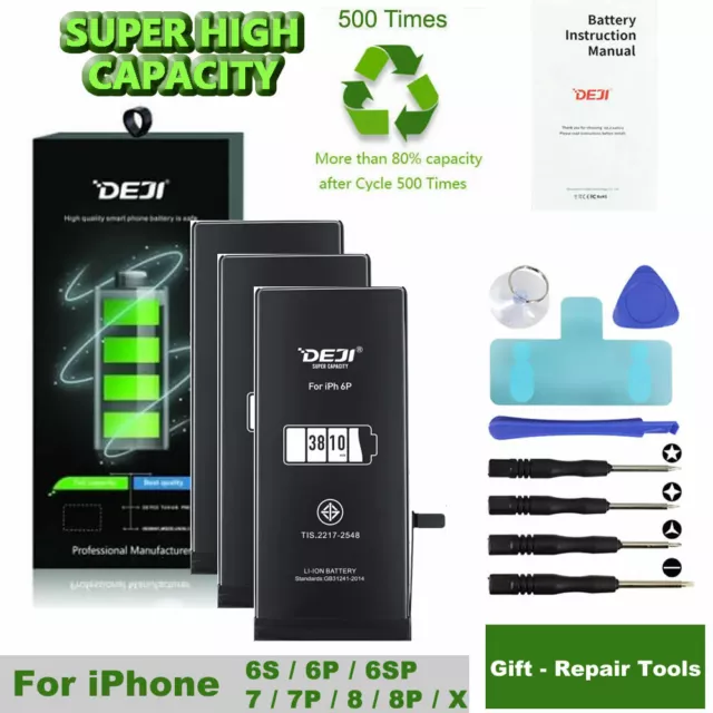 High Capacity OEM Battery for iPhone 6P/ 6S / 6SP/ 7/ 7P/ 8 / 8P/ X +Tools Kits
