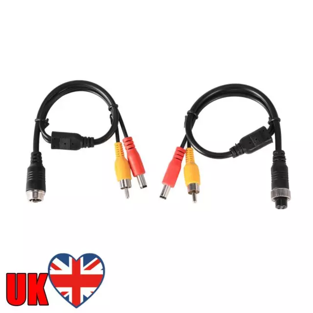 Aviation Head To RCA Male DC Male Extension Cable Adapter Black for Camera DVR