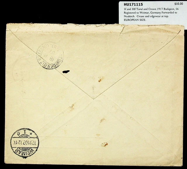 COUVERTURE SEPHIL HONGRIE 1907 2v ON BUDAPEST REGD REDIRIGÉE VERS